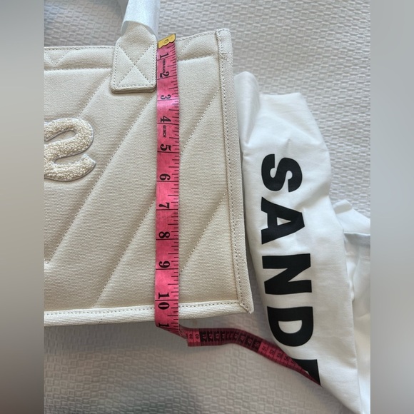 SANDRO Kasbah Quilted Canvas Tote Bag In Ecru. NWT - Picture 14 of 16